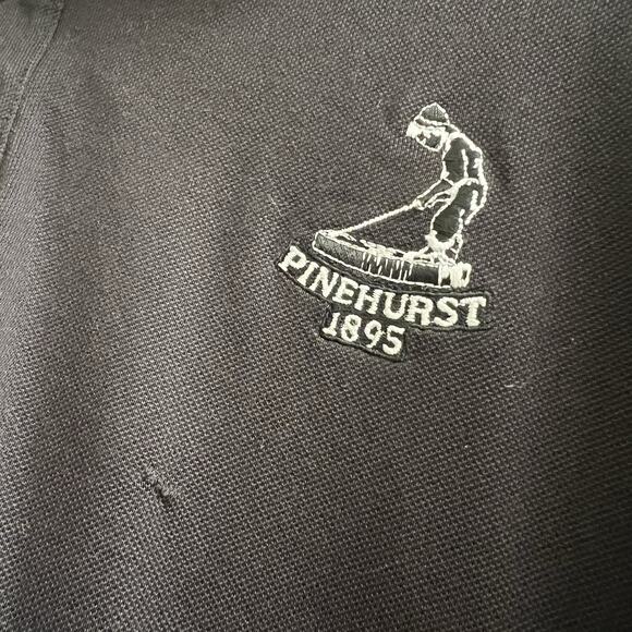 Tommy Hilfiger Vintage Polo Long Sleeve Black Size XL Pinehurst 1895 Preppy Golf - Picture 7 of 10